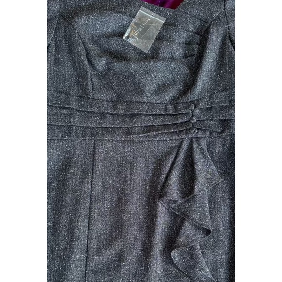 WHBM Asymmetrical Gray Tweed Sheath Dress NWT Size 12 - Picture 7 of 13